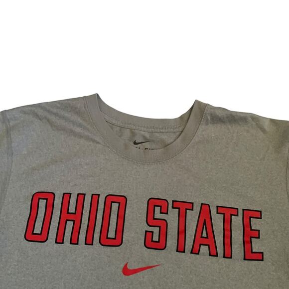 Nike Dri-Fi Men's Size M Ohio State Buckeyes Short Sleeve Gray T-Shirt - Picture 7 of 14